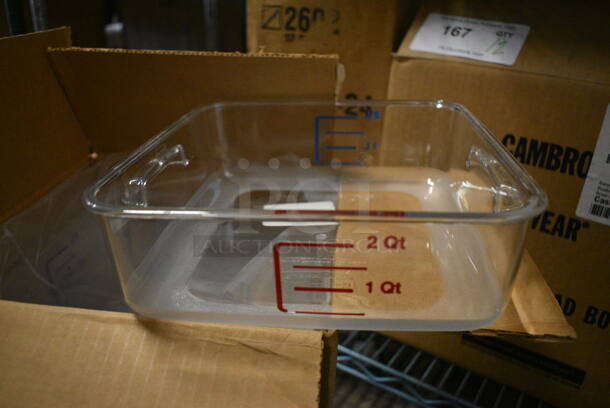 12 BRAND NEW IN BOX! Clear Poly 2 Quart Containers. 9x9x3. 12 Times Your Bid!
