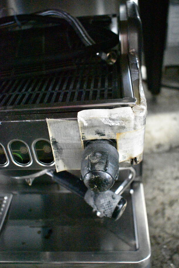 La Cimbali M29 Select Stainless Steel Commercial Countertop 2 Group Espresso Machine w/ 2 Portafilters and Steam Wands.  - Image 4 of 5