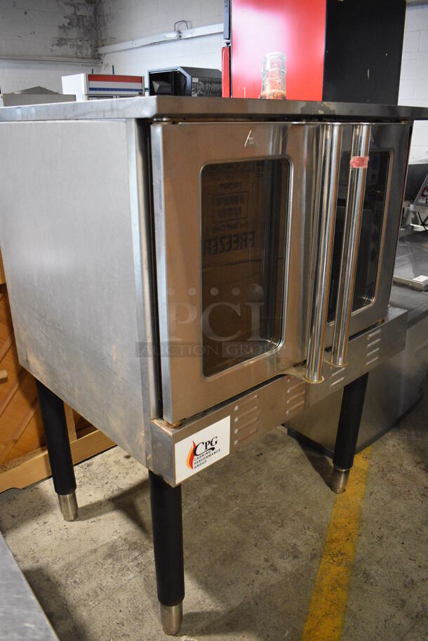 CPG Model FGC 100 Stainless Steel Commercial Natural Gas Powered Full Size Convection Oven w/ View Through Doors, Metal Oven Racks and Thermostatic Controls on Metal Legs. 54,000 BTU. 38x35x56 - Image 6 of 7