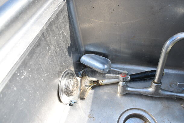 Stainless Steel Single Bay Sink w/ Faucet and Handles.  - Image 7 of 7