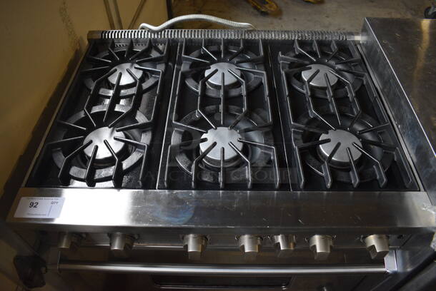 Viking Stainless Steel Commercial Natural Gas Powered 6 Burner Range w/ Oven. 30x29x36 - Image 2 of 7