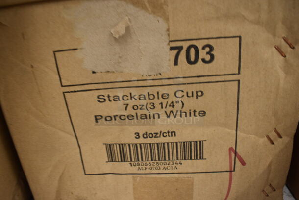 36 BRAND NEW IN BOX! Tuxton ALF-0703 White Ceramic Mugs. 4.5x3.5x2.5. 36 Times Your Bid! - Image 3 of 4