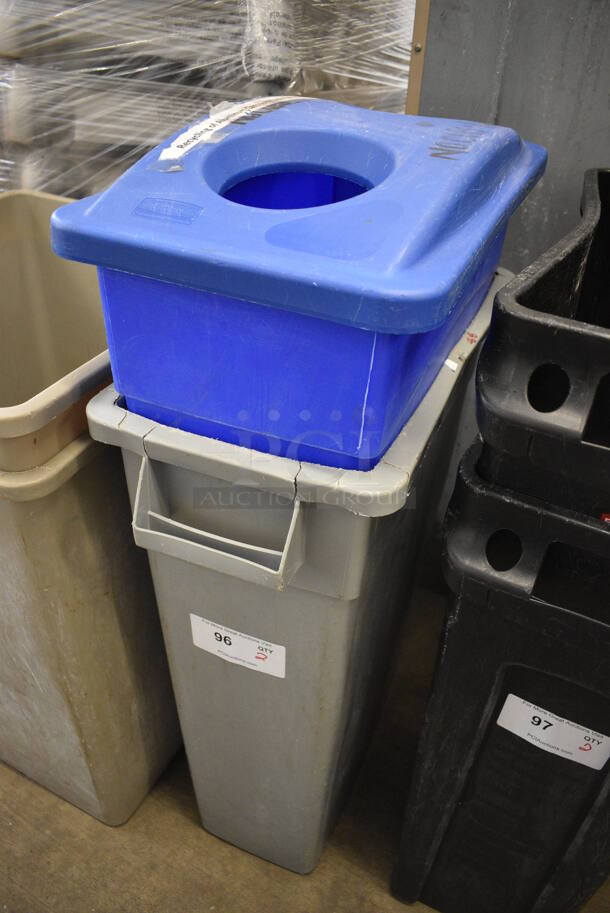 2 Poly Slim Jim Trash Cans. 11x20x30. 2 Times Your Bid! - Image 3 of 3