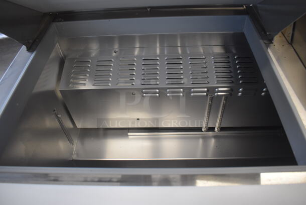BRAND NEW! Continental SW72-30M Stainless Steel Commercial Sandwich Salad Prep Table Bain Marie Mega Top on Commercial Casters. 115 Volts, 1 Phase. 72x34x42. Tested and Working! - Image 4 of 9