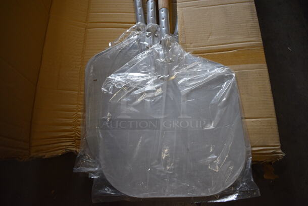 5 BRAND NEW IN BOX! Metal Pizza Peels w/ Wooden Handle. 12x52x1. 5 Times Your Bid! - Image 2 of 2