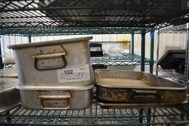 4 Various Metal Baking Pans. Includes 13x18x1, 13x18.5x2.5. 4 Times Your Bid!