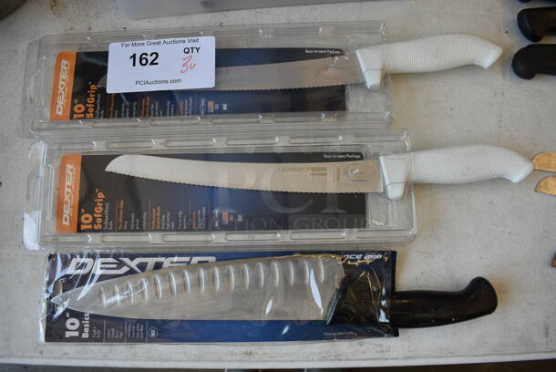 3 BRAND NEW IN BOX! Stainless Steel Knives. includes 15