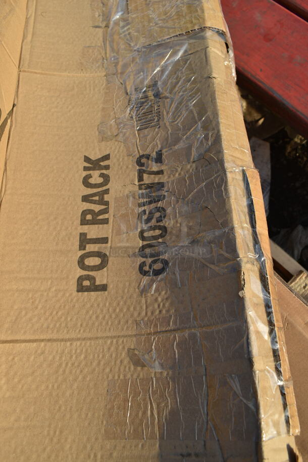 BRAND NEW SCRATCH AND DENT! Regency 600SW72 72" Stainless Steel Wall Mounted Double Line Pot Rack. No Hooks. - Image 2 of 3