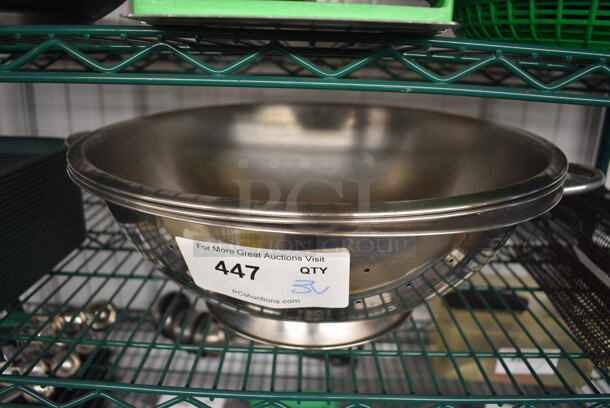 3 Various Metal Items; Bowl and 2 Colanders. Includes 19x16x5. 3 Times Your Bid! - Image 1 of 3