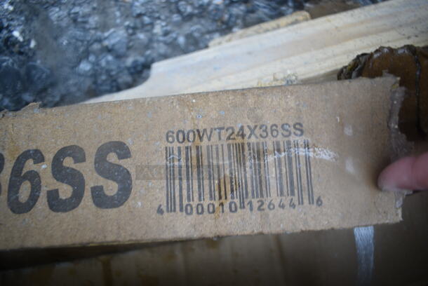 BRAND NEW SCRATCH AND DENT! Regency 600WT24X36SS 24" x 36" 16-Gauge 304 Stainless Steel Commercial Open Base Work Table. May Be Missing Pieces.  - Image 3 of 3