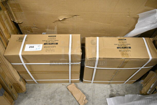 2 Box of 4 BRAND NEW SCRATCH AND DENT! Lancaster Table & Seating 164TB2222 22" x 22" Cross Cast Iron Table Base Plate. 2 Times Your Bid!  - Image 2 of 4