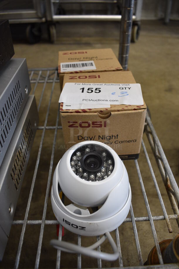 3 Zosi Day Night Security Cameras. 3.5x3.5x3. 3 Times Your Bid!