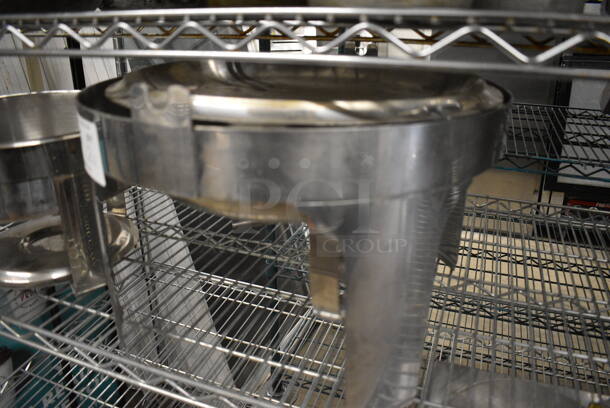 2 Metal Chafing Dish Frames w/ 2 Drop Ins and 1 Lid. Includes 16x13x8, 17x17x11. 2 Times Your Bid! - Image 3 of 4