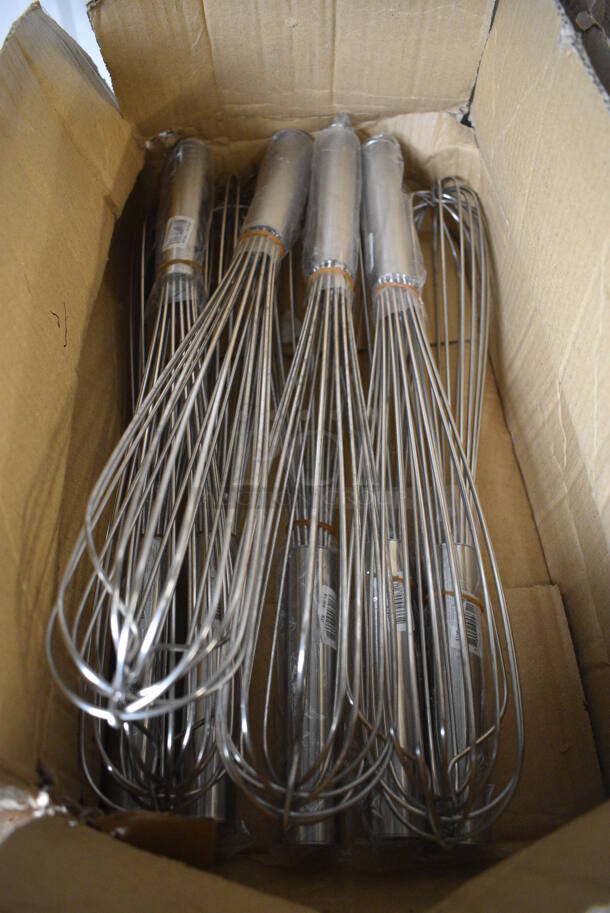 9 BRAND NEW IN BOX! Update Stainless Steel Whisks. 15.5