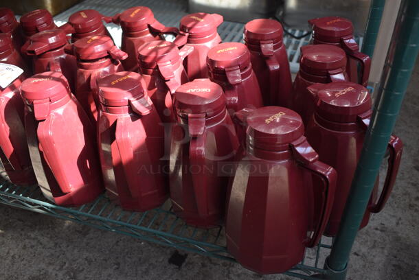 ALL ONE MONEY! Lot of 17 Maroon Poly Coffee Urns! 6x5x9.5 - Image 2 of 5