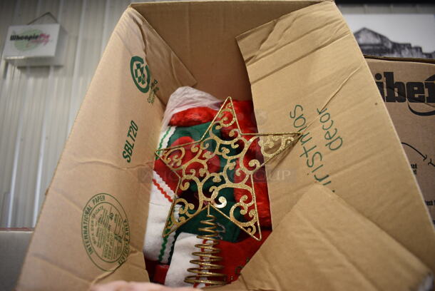 ALL ONE MONEY! Lot of 3 Boxes of Christmas Decorations Including Christmas Tree and Garland! - Image 3 of 4