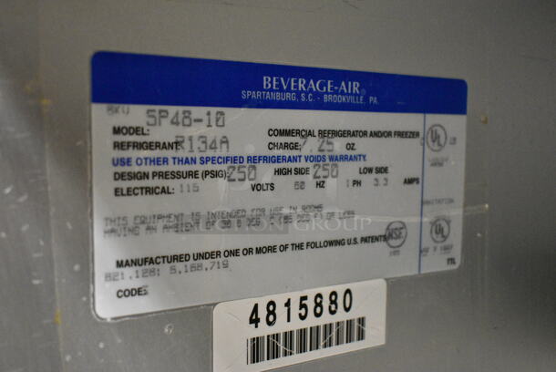 Beverage Air SP48-10 Stainless Steel Commercial Sandwich Salad Prep Table Bain Marie Mega Top. 115 Volts, 1 Phase. Tested and Powers On But Does Not Get Cold - Image 6 of 6
