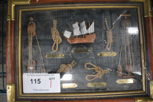 Framed Shadow Box w/ Various Nautical Figures Inside. 16x1x12.5 - Image 4 of 4