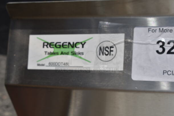 BRAND NEW SCRATCH AND DENT! Regency 600DDT48L 16 Gauge 4' Soiled / Dirty Dish Table - Left Drainboard.  - Image 6 of 6