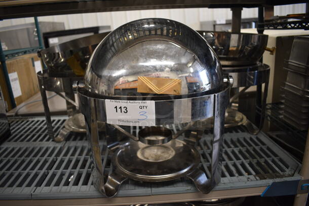 3 Metal Chafing Dish Frames w/ 3 Lids. No Drop Ins. 17x17x17. 3 Times Your Bid! - Image 1 of 4