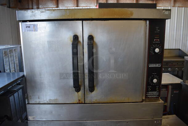 2 Hobart Stainless Steel Commercial Natural Gas Powered Full Size Convection Oven w/ Solid Doors, Metal Oven Racks and Thermostatic Controls on Commercial Casters. 40x33x69.5. 2 Times Your Bid! - Image 3 of 10