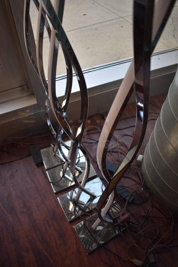 4 Metal Floor Style Decorative Fixtures. 6x11x58. 4 Times Your Bid! (lounge) - Image 2 of 4