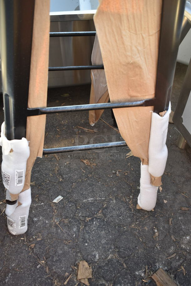 2 BRAND NEW SCRATCH AND DENT! Lancaster Table & Seating 164BMBKLSBKD Alloy Series Distressed Black Outdoor Backless Barstool. 2 Times Your Bid! - Image 3 of 4