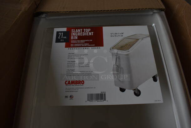 BRAND NEW IN BOX! Cambro White Poly Ingredient Bin w/ Lid on Commercial Casters. 13x28x29 - Image 3 of 7