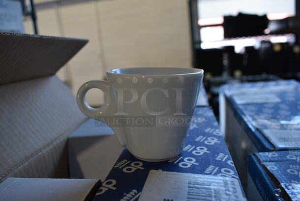 2 Boxes of 12 BRAND NEW Apulum White Ceramic Kafa Tazzina Mugs. 3.5x2.5x2.5. 2 Times Your Bid! - Image 1 of 5