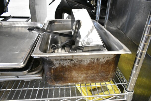 ALL ONE MONEY! Lot of Various Items Including Stainless Steel Drop In Bins and Tongs.  - Image 7 of 7