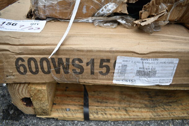 2 BRAND NEW SCRATCH AND DENT! Items; Regency 600WS1596 18 Gauge Stainless Steel 15" x 96" Solid Wall Shelf and Regency 460ECSC2448 NSF Chrome Wire Security Cage - 24" x 48" x 61". 2 Times Your Bid! May Be Missing Pieces.  - Image 3 of 4