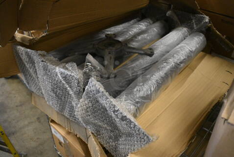 5 BRAND NEW IN BOX! Metal Table Bases Without Feet. 7.5x7.5x26. 5 Times Your Bid!