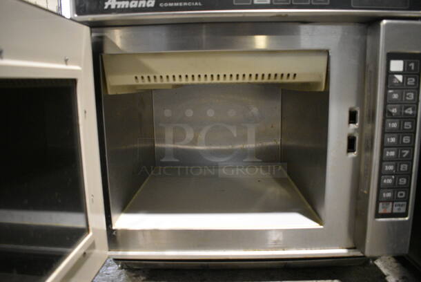 Amana Stainless Steel Commercial Countertop Microwave. 19x24x18 - Image 3 of 5