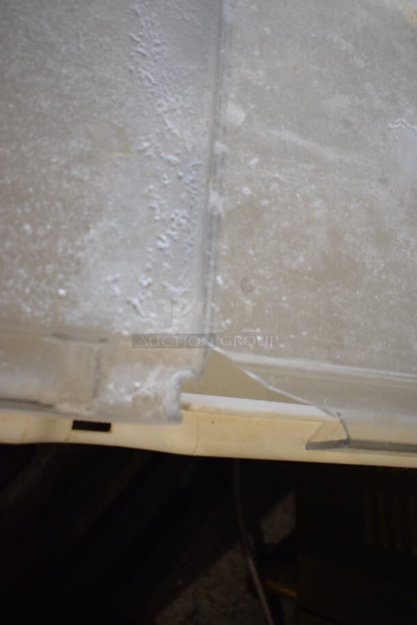 Continental White Poly Ingredient Bin w/ Clear Lid on Commercial Casters. 12.5x30x27.5 - Image 6 of 6