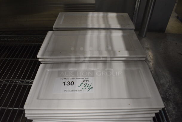 ALL ONE MONEY! Lot of 34 White Poly Trays. 12.5x6x1 - Image 2 of 3
