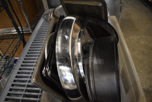 ALL ONE MONEY! Lot of Various Metal Items Including Lids and Springform Baking Pan in Clear Poly Bin! - Image 3 of 5