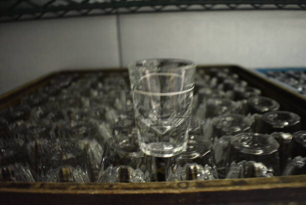 49 Shot Glasses in Dish Caddy. 2x2x3. 49 Times Your Bid! (kitchen) - Image 1 of 3