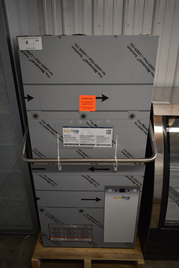 BRAND NEW SCRATCH AND DENT! 2022 Hobart Ecoline EDH-1 Stainless Steel Commercial Straight Pass Through Hi Temp High Temperature Dishwasher w/ Booster Heater. 208-240 Volts, 3 Phase. - Image 2 of 12