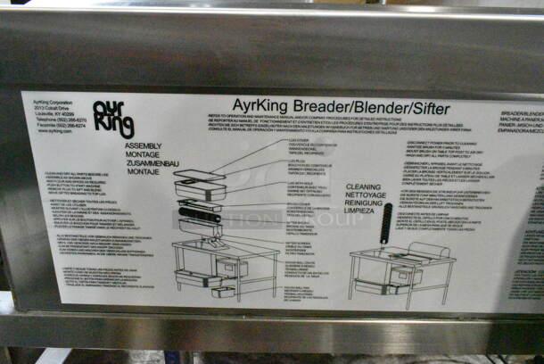 BRAND NEW! Ayr King BBS-U Stainless Steel Commercial Floor Style Breader/Blender/Sifter. Stock Picture Used - See Pictures. 115/230 Volts, 1 Phase.  - Image 10 of 12