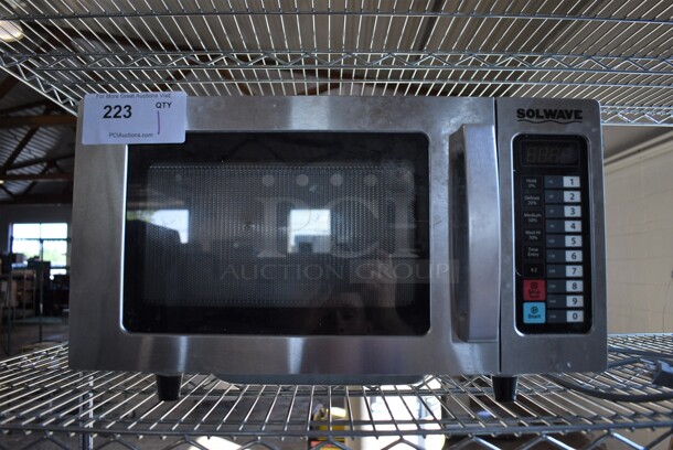 Solwave Stainless Steel Commercial Countertop Microwave. 20x14x12