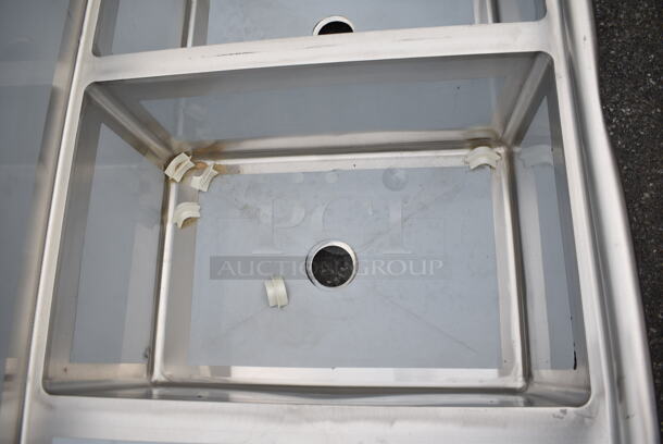 BRAND NEW SCRATCH AND DENT! Regency 600S32030230 124" 16-Gauge Stainless Steel Three Compartment Commercial Sink with 2 Drainboards - 20" x 30" x 14" Bowls. No Legs. - Image 6 of 8