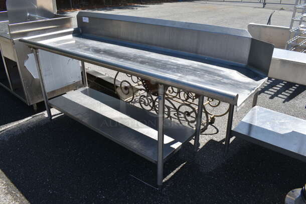 Stainless Steel Commercial Left Side Clean Side Dishwasher Table. 84x30x44 - Image 1 of 4