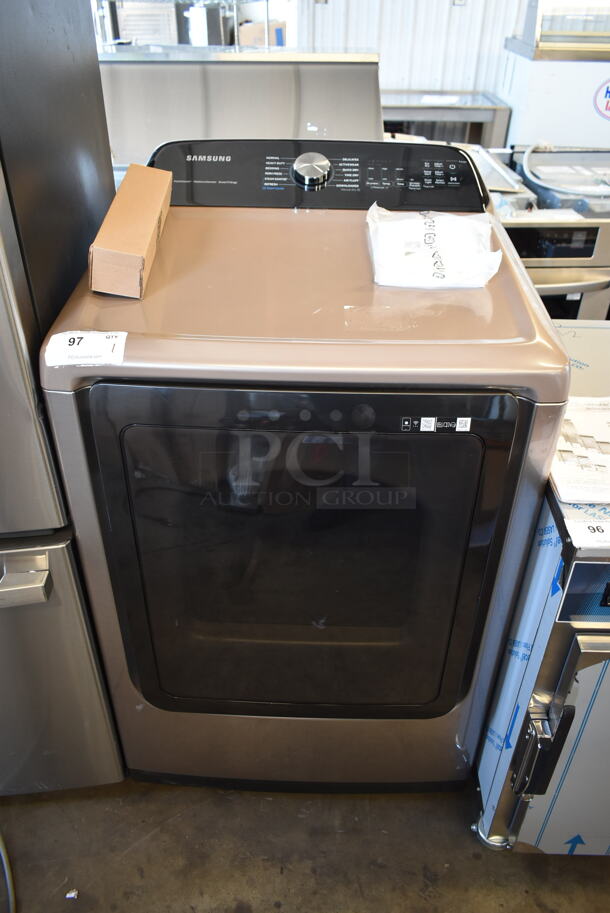 BRAND NEW SCRATCH AND DENT! 2022 Samsung DVG52A5500C Metal Floor Style Gas Powered Front Load Dryer. 120 Volts, 1 Phase. 20,000 BTU. - Image 1 of 5