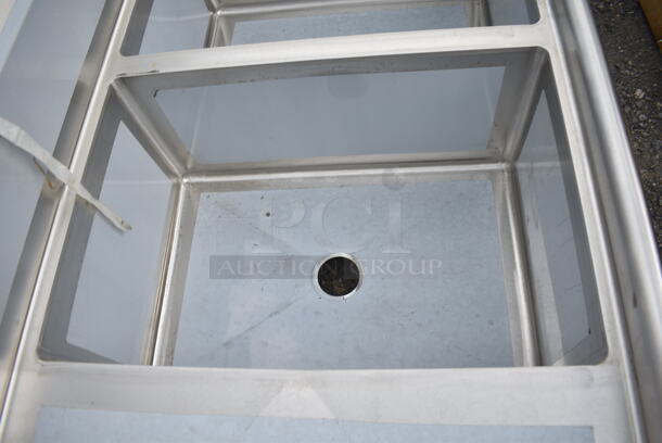 BRAND NEW SCRATCH AND DENT! Regency 600S32030220 Stainless Steel Commercial 3 Bay Sink w/ Dual Drain Boards. Bays 20x30. Drain Boards 18.5x32. No Legs.  - Image 7 of 9