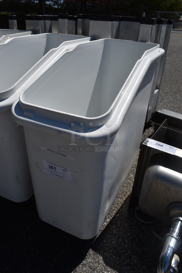 White Poly Ingredient Bin on Commercial Casters. 13x30x28 - Image 2 of 3