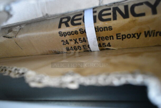 2 BRAND NEW SCRATCH AND DENT! Items Including Regency 460EC2454 24" x 54" NSF Chrome Wire Shelf and Regency 600PR183K 18 Pan End Load Bun / Sheet Pan Rack - Unassembled. 2 Times Your Bid! May Be Missing Pieces.  - Image 3 of 5