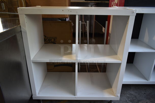 White 4 Cubby / Compartment Shelving Unit. - Image 4 of 5