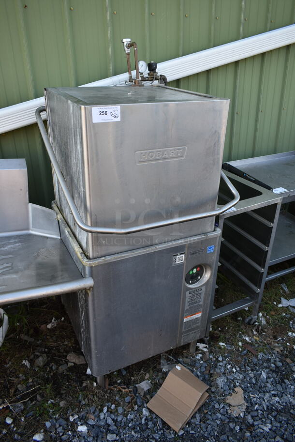 Hobart AM15 Stainless Steel Commercial Corner Pass Through Dishwasher. 208/240 Volts, 3 Phase. Goes GREAT w/ Item 257!