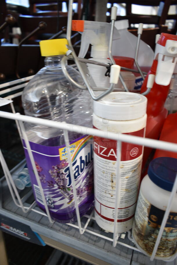 ALL ONE MONEY! White Wire Bin w/ Contents Including Spray Bottles - Image 3 of 8