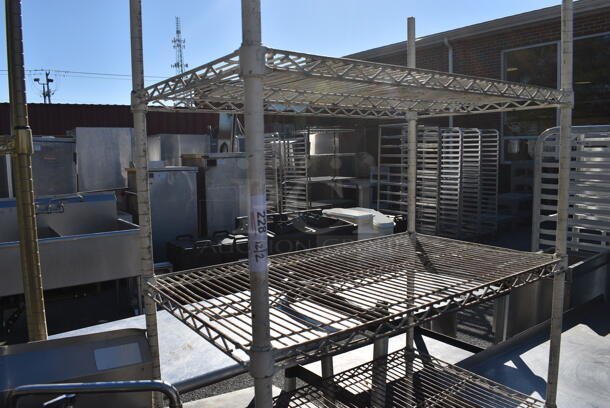 Tan 4 Tier Wire Shelving Unit. BUYER MUST DISMANTLE. PCI CANNOT DISMANTLE FOR SHIPPING. PLEASE CONSIDER FREIGHT CHARGES. 3x621x75 - Image 2 of 3